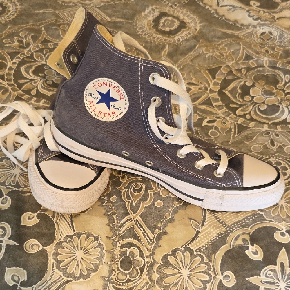 Converse Blue and White High-Top Sneakers